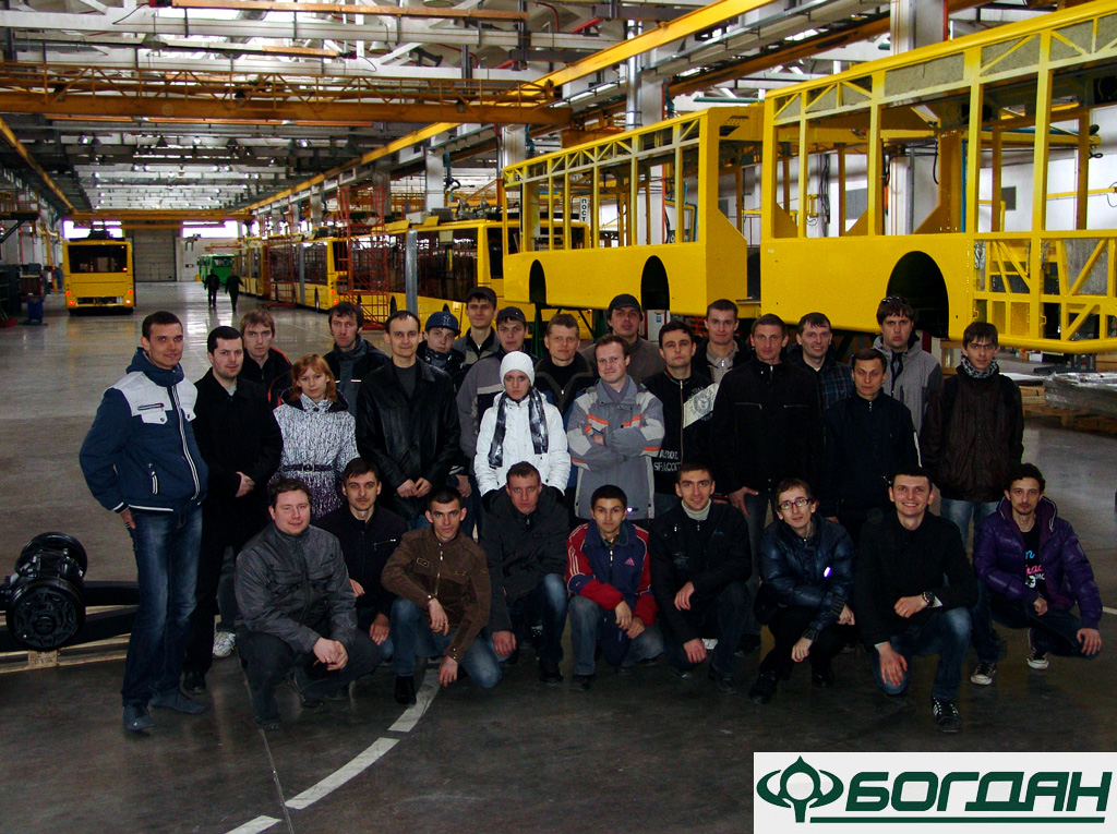Lutsk — Excursion on plant Bohdan — 07.04.2012; Lutsk — New Bogdan trolleybuses