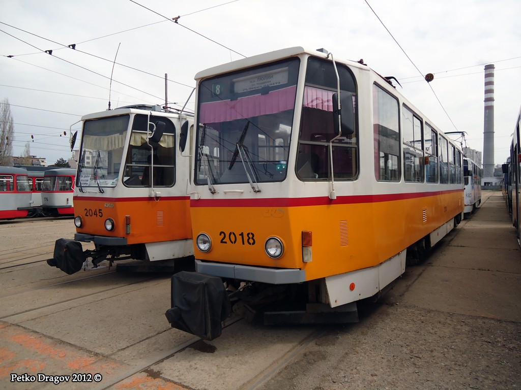 Sofia, Tatra T6A2B nr. 2018; Sofia — Tram depots: [2] Krasna poliana