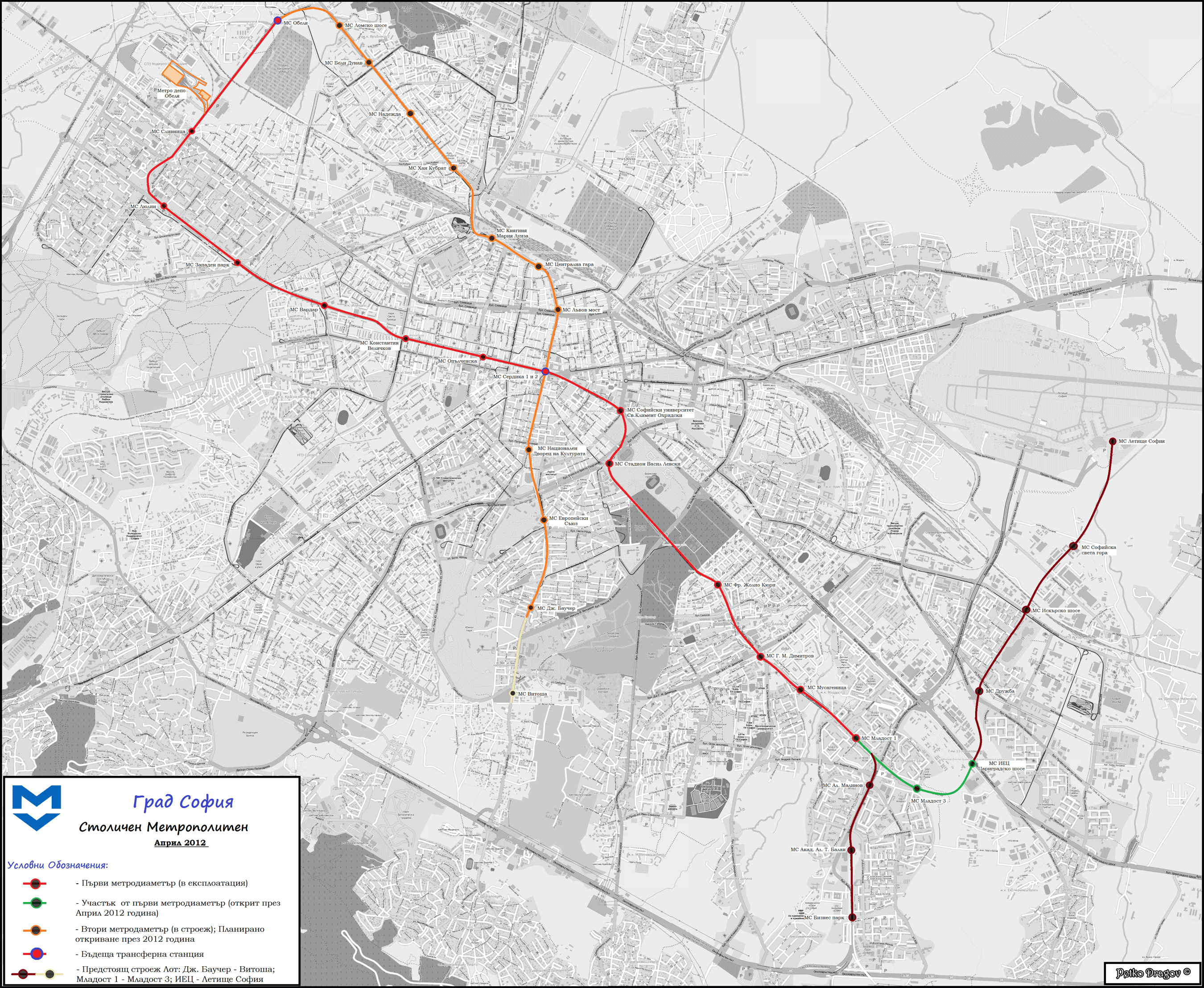 Карты, созданные с использованием OpenStreetMap; София — Общие схемы — Метрополитен