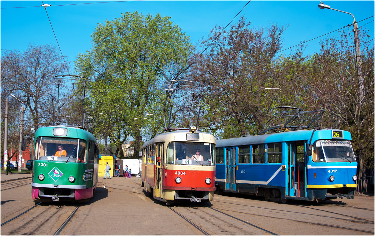 Одесса, Tatra T3R.P № 3301; Одесса, Tatra T3SU № 4084; Одесса, Tatra T3R.P № 4012
