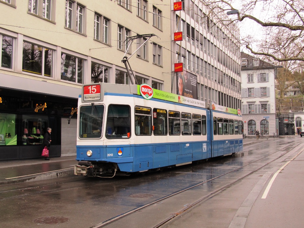 Zurich, SWS/SWP/BBC Be 4/6 "Tram 2000" № 2012
