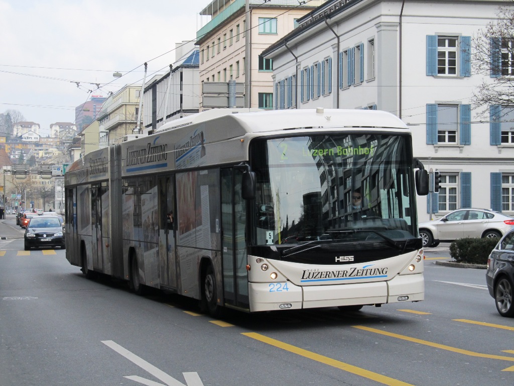 Люцерн, Hess SwissTrolley 3 (BGT-N2C) № 224