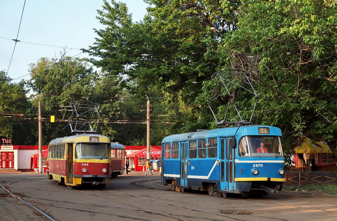 Одесса, Tatra T3SU (двухдверная) № 3144; Одесса, Tatra T3R.P № 2970