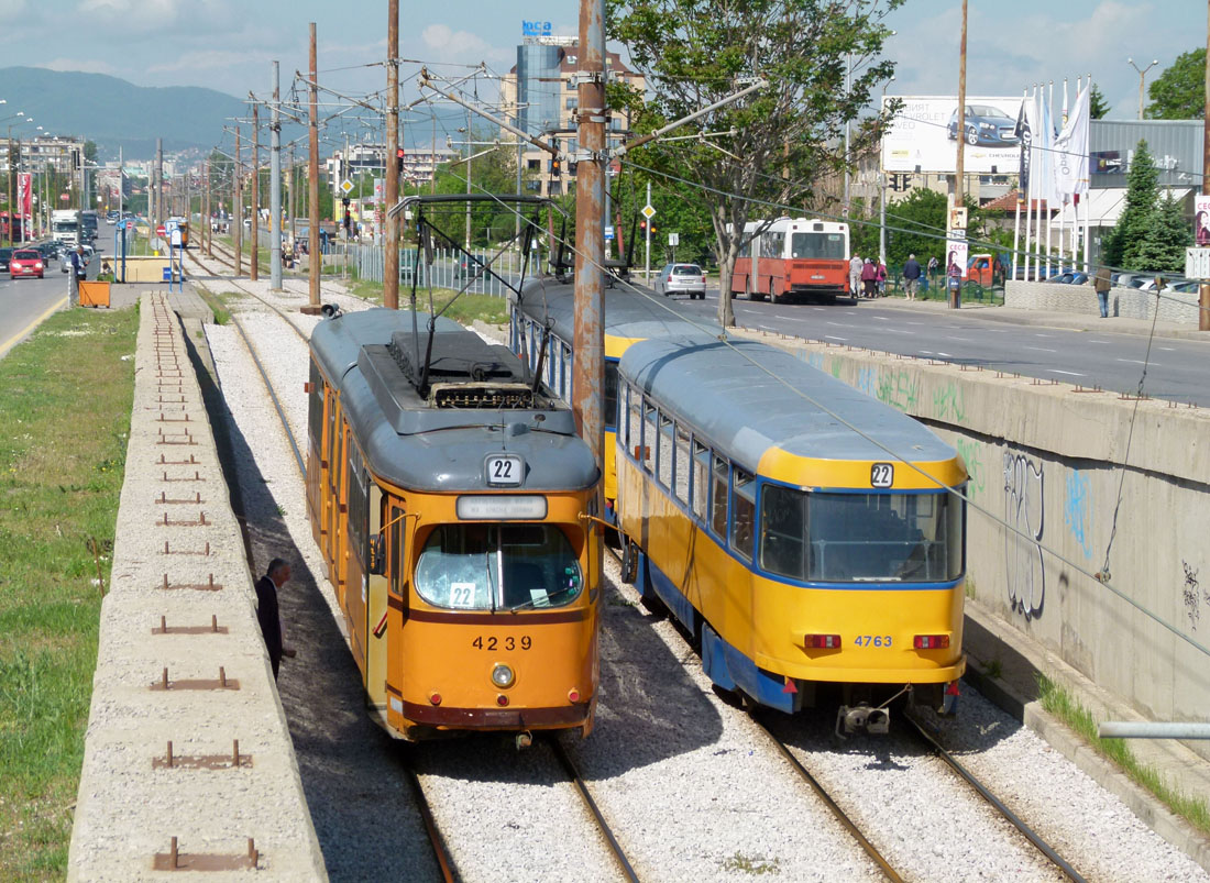 索菲亞, Duewag GT6 # 4239; 索菲亞, Tatra B4D-M # 4763; 索菲亞 — Intermodal terminal project "East Bus Station"