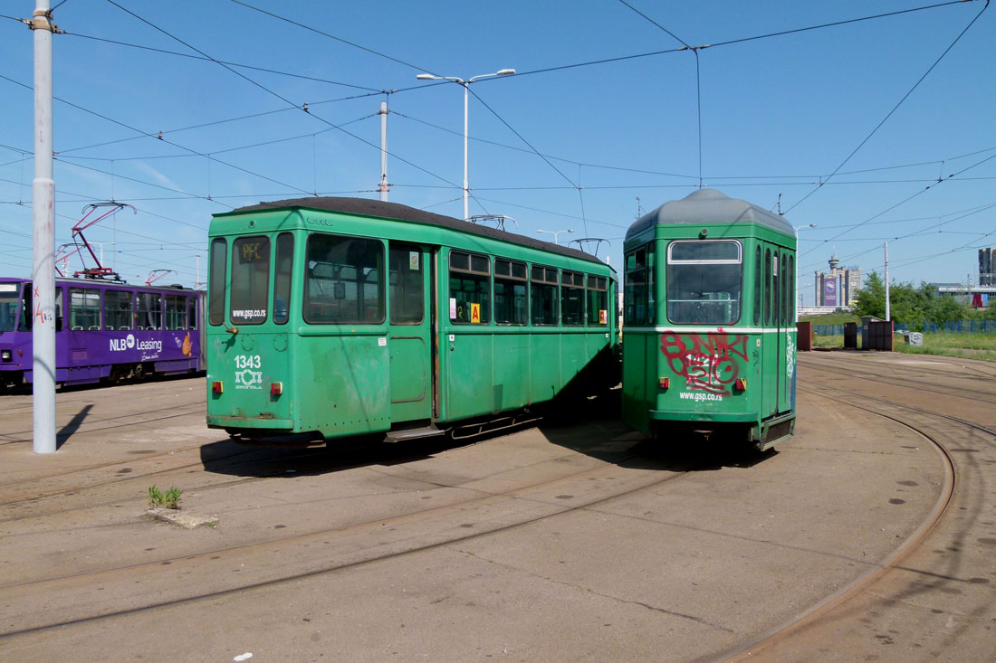 Белград, BVB/SLM B3 № 1343; Белград, FFA/SWP B4 № 1424; Белград — Трёхосные прицепные вагоны