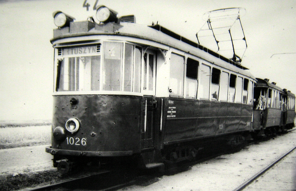 Łódź, U104 Ryga № 1026; Łódź — Old photos; Łódź — Suburban trams — Rzgów