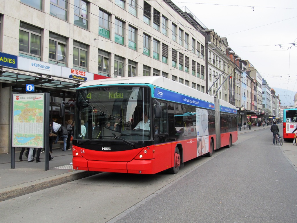 Biel, Hess SwissTrolley 3 (BGT-N2C) # 56