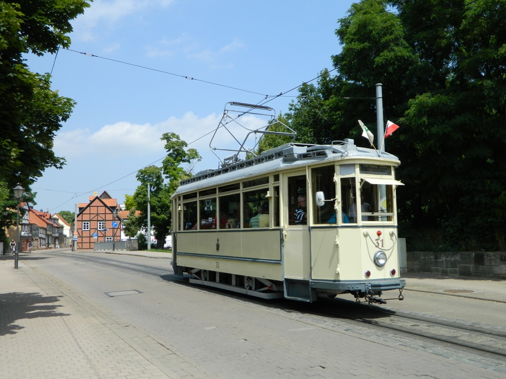 Halberstadt, Lindner/AEG 2-axle motor car — 31; Halberstadt — Anniversary: 125 years of Halberstadt tramway (30.06.2012) • Jubiläum: 125 Jahre Halberstädter Straßenbahn (30.06.2012)