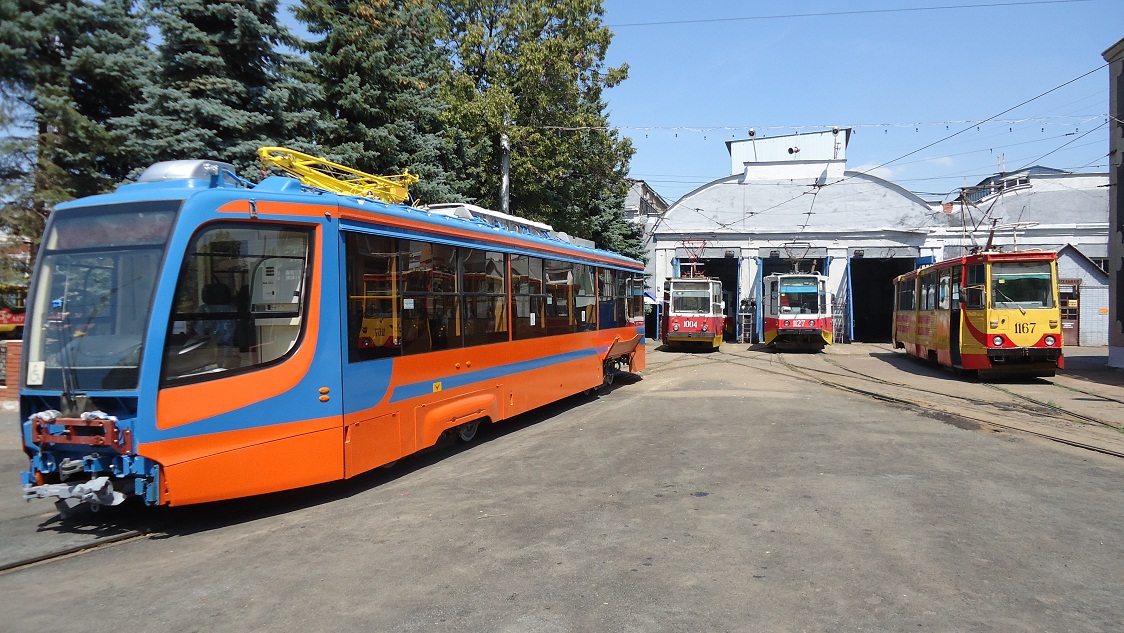 Ufa, 71-623-02 nr. 1017; Ufa, 71-605A nr. 1167; Ufa — New cars (2012); Ufa — Tramway Depot No. 1 named after S. I. Zorin