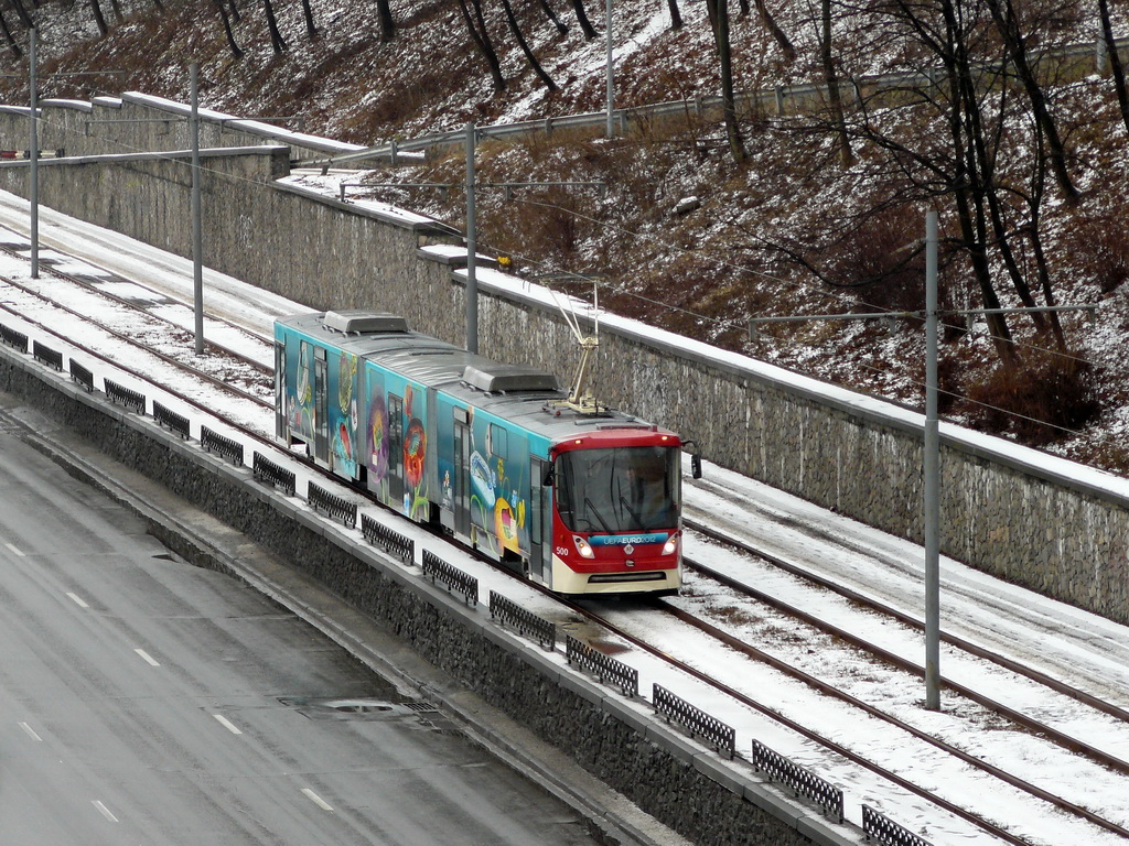 Kiova, K1M8 # 500; Kiova — Trip by the trams K1 and K1M8 12th of February, 2011