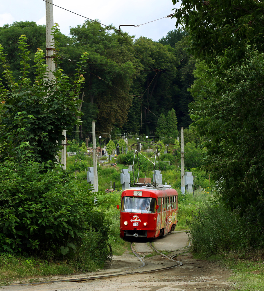 Львов, Tatra T4SU № 869; Львов — Поездка 18.07.2012 на Tatra T4SU, поезде Tatra KT4D-KT4D и Богдане T60111