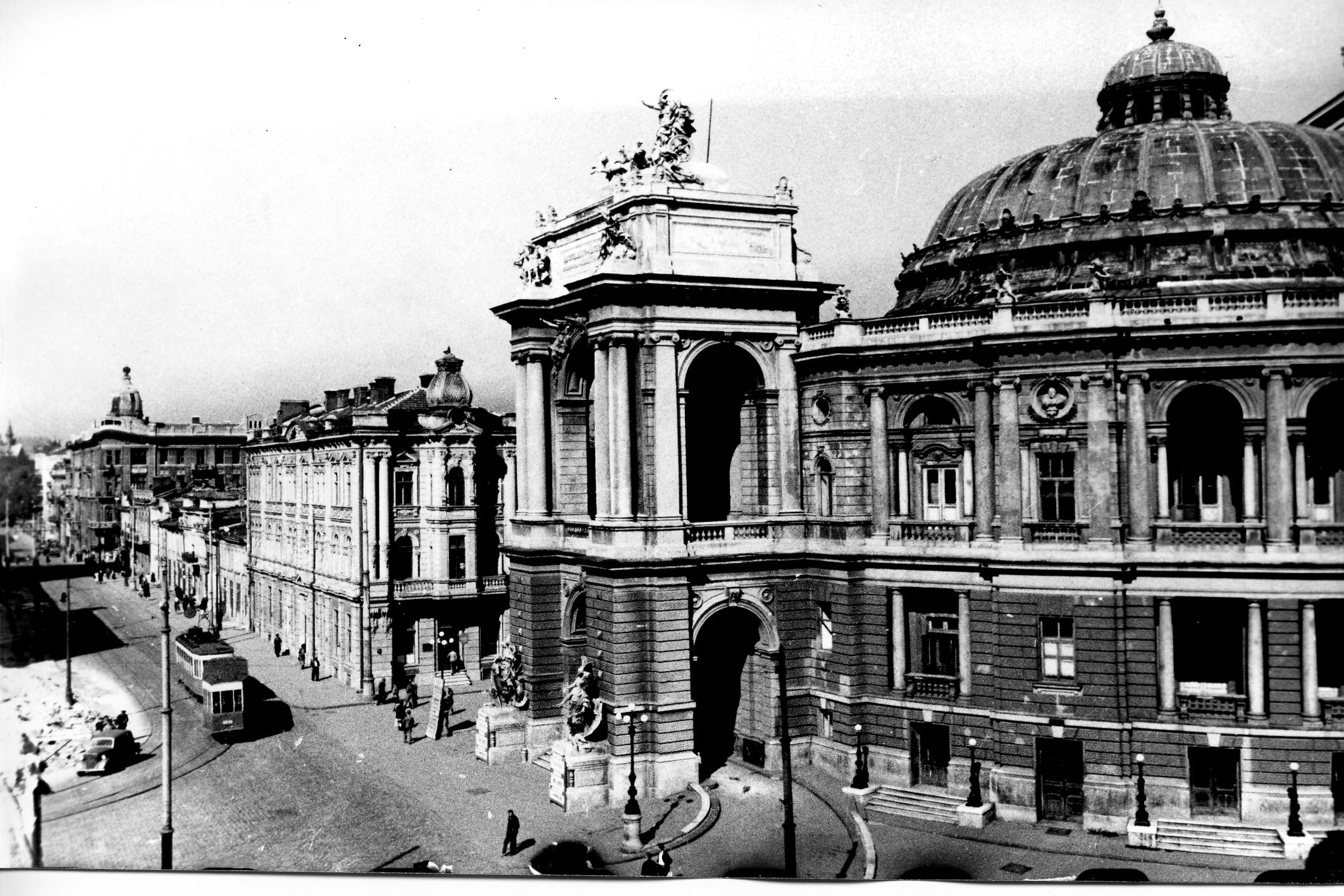 Одесса, Двухосный прицепной одесских ВРМ № 1031; Одесса — Исторические фотографии: трамвай; Одесса — Трамвайные линии: ликвидированные