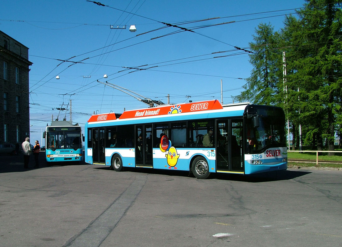 Таллин, Ikarus 412.82 № 312; Таллин, Solaris Trollino II 12 Ganz № 315
