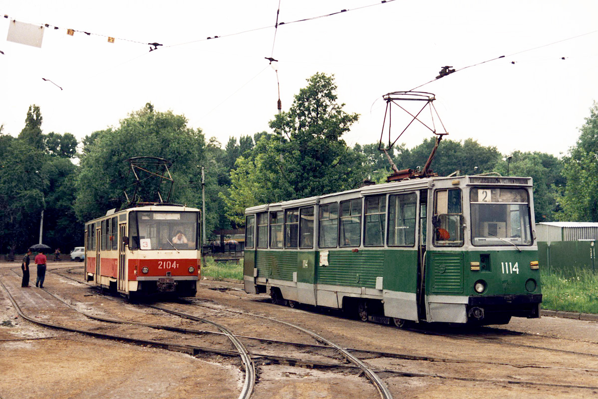Липецк, Tatra T6B5SU № 2104; Липецк, 71-605 (КТМ-5М3) № 1114