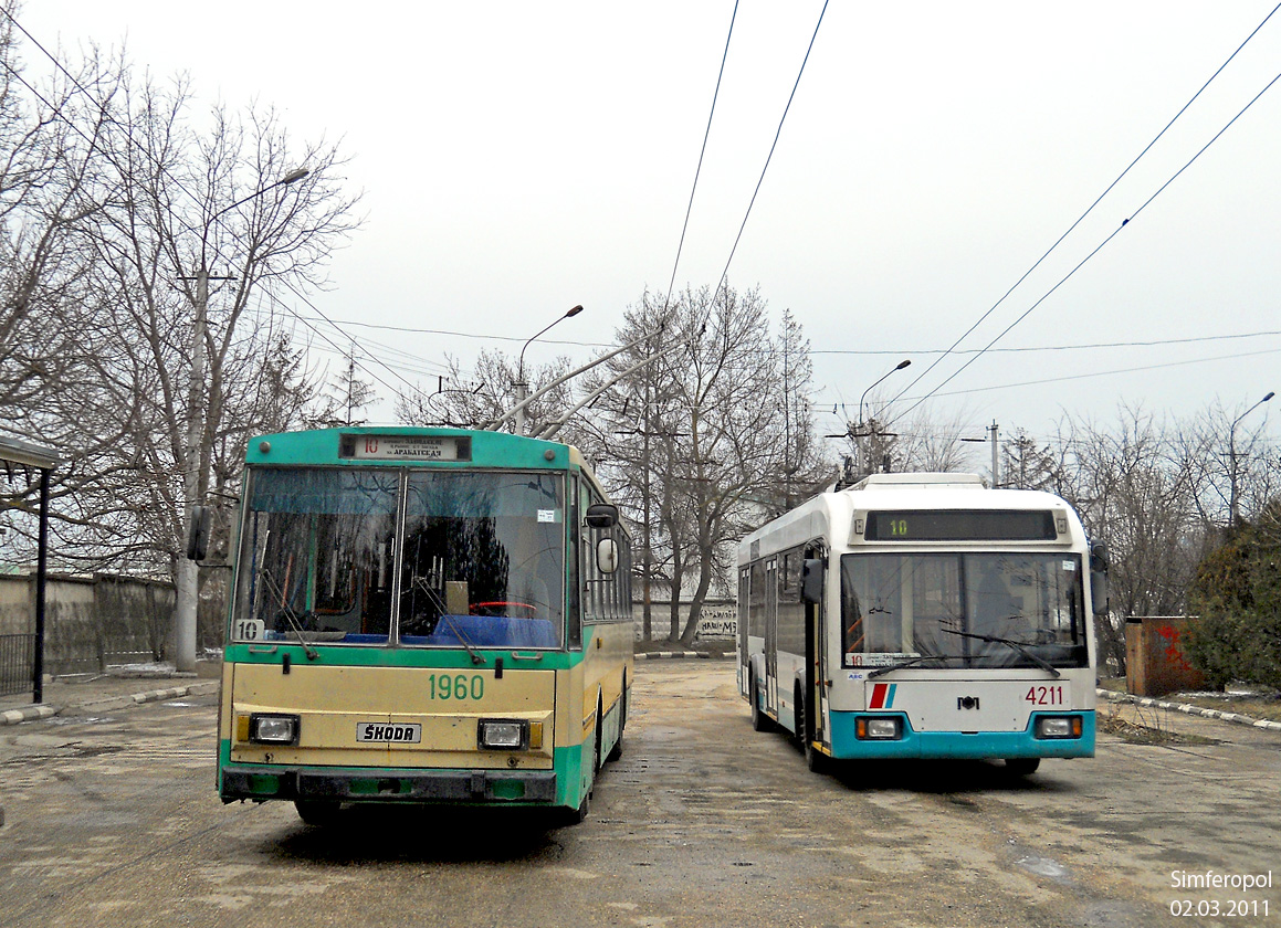Крымский троллейбус, Škoda 14Tr06 № 1960; Крымский троллейбус, БКМ 32102 № 4211