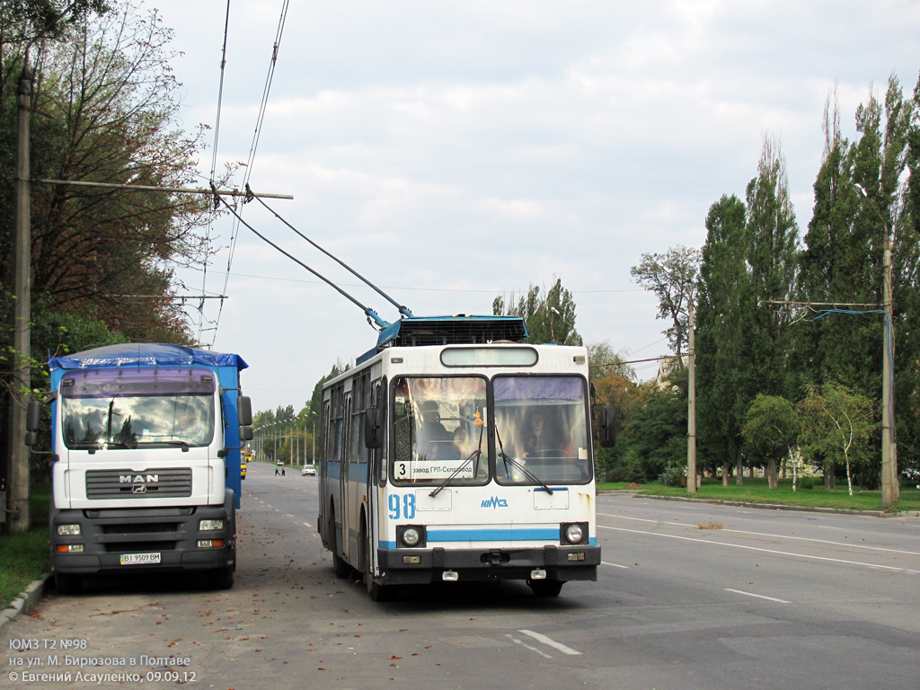 Poltava, YMZ T2 N°. 98; Poltava — Trolleybus lines and loops