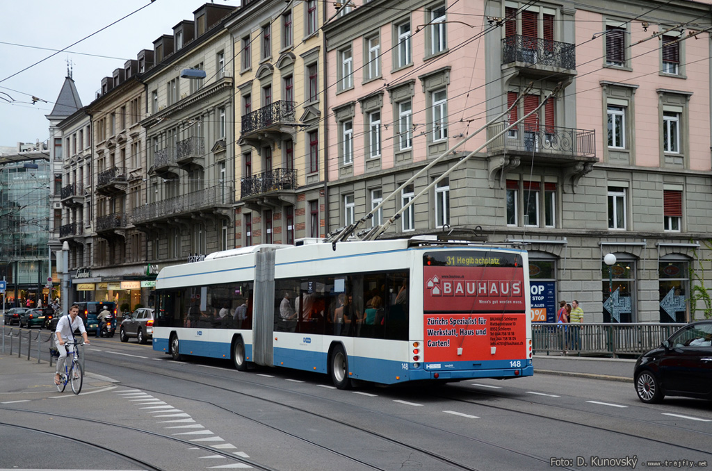 Цюрих, Hess SwissTrolley 3 (BGT-N2C) № 148