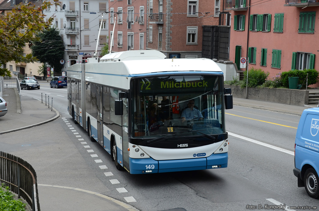 Zürich, Hess SwissTrolley 3 (BGT-N2C) č. 149