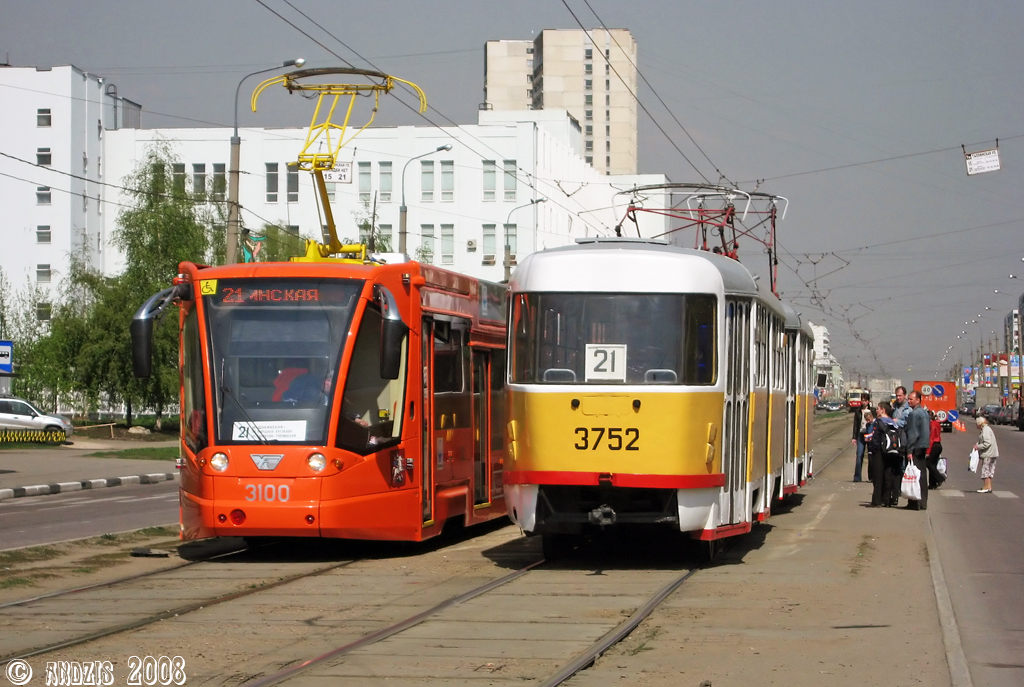 Москва, 71-630 № 3100; Москва, Tatra T3SU № 3752