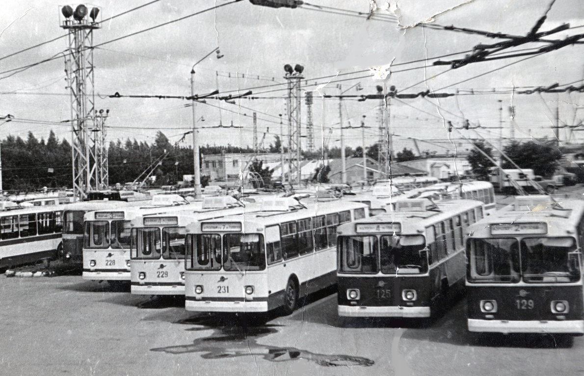 Cheboksary, KTG-1 № Г-2; Cheboksary, ZiU-682V № 228; Cheboksary, ZiU-682V № 229; Cheboksary, ZiU-682V № 231; Cheboksary, ZiU-682B № 125; Cheboksary, ZiU-682B № 129; Cheboksary — Old photos; Cheboksary — Trolleybus depot