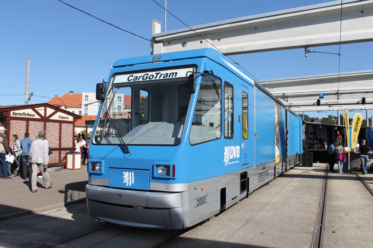 Дрезден, Schalker Eisenhütte CarGoTram № 2003; Дрезден — 140 лет трамвайному движению в Дрездене (29-30.09.2012); Дрезден — Грузовой трамвай «CarGoTram» (2001 — 2020)