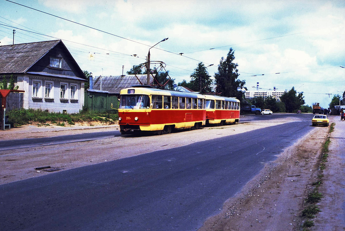 Tver, Tatra T3SU (2-door) № 281; Tver — Tver streetcar in the 1990s.