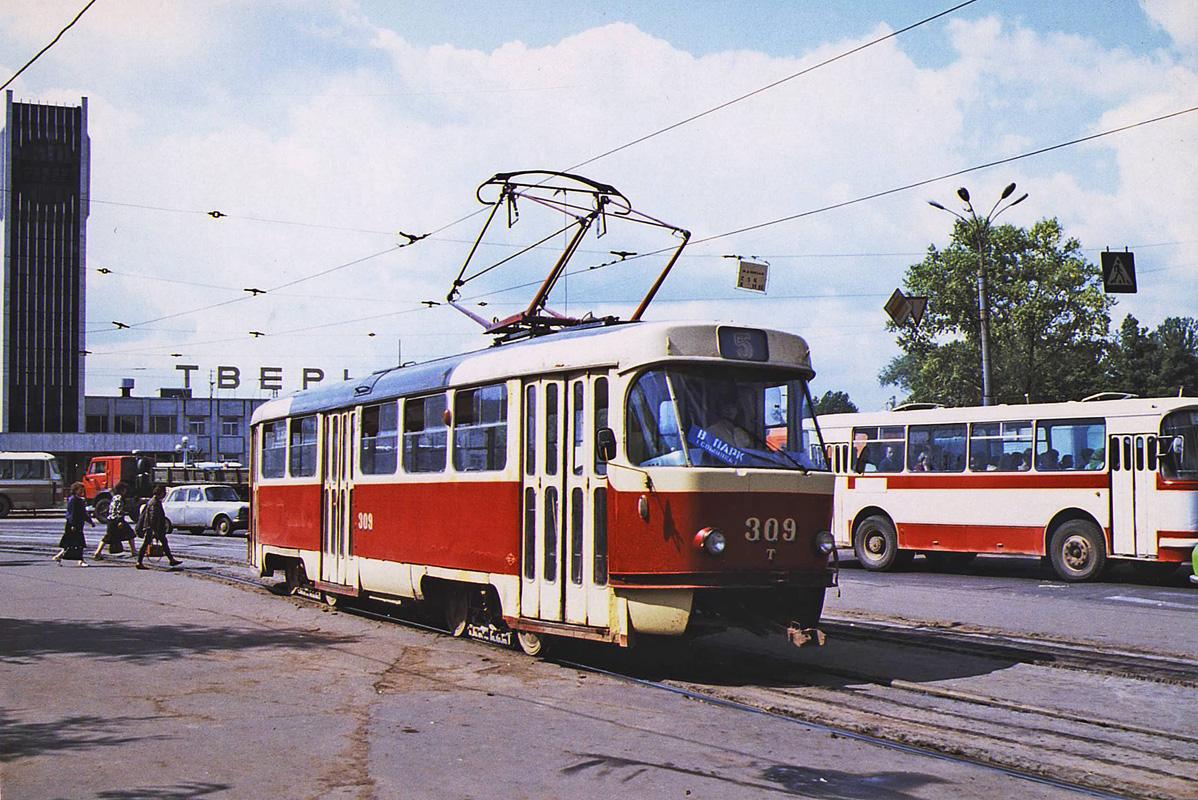 Тверь, Tatra T3SU № 309; Тверь — Тверской трамвай в 1990-е гг.