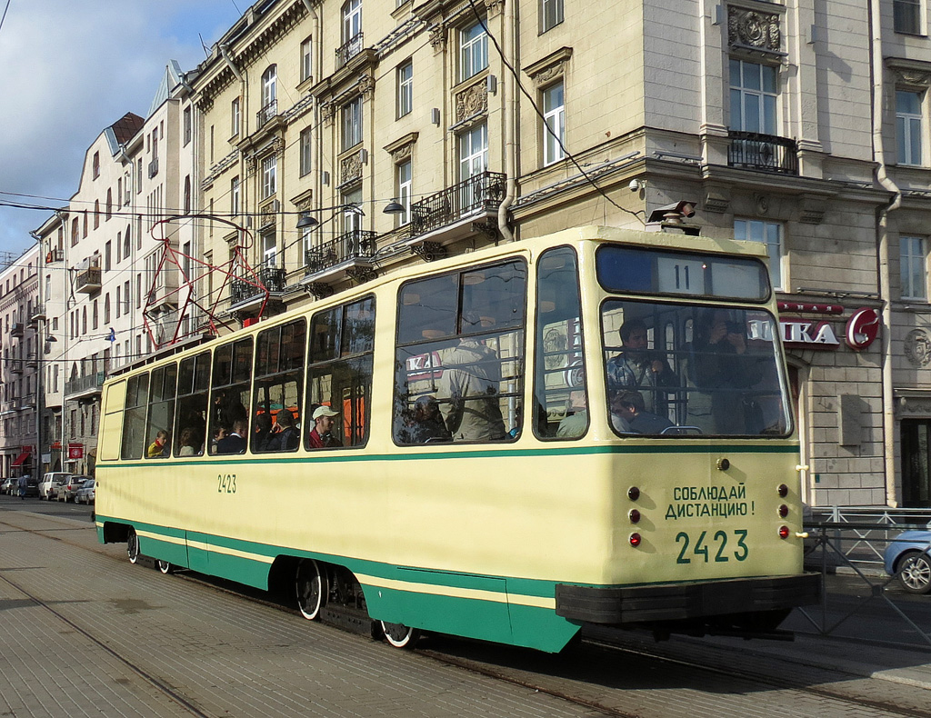 Sankt-Peterburg, LM-68M № 2423; Sankt-Peterburg — Petersburg tram 105 anniversary, parade of cars