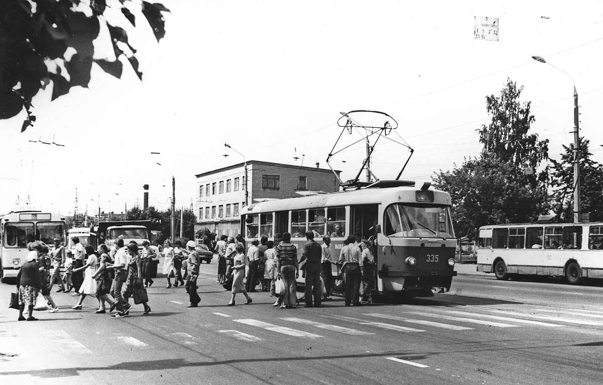 Tver, Tatra T3SU № 335; Tver — Old photos (1917–1991); Tver — Streetcar lines: Proletarsky District; Tver — Trolleybus lines: Proletarsky district