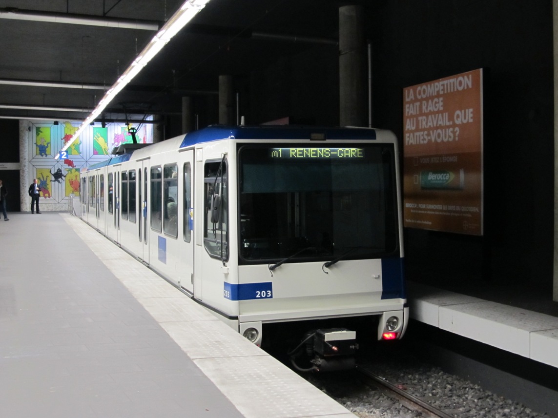 Lausanne, Duewag/Vevey/ABB Bem 4/6 № 203; Lausanne — Métro — Ligne m1