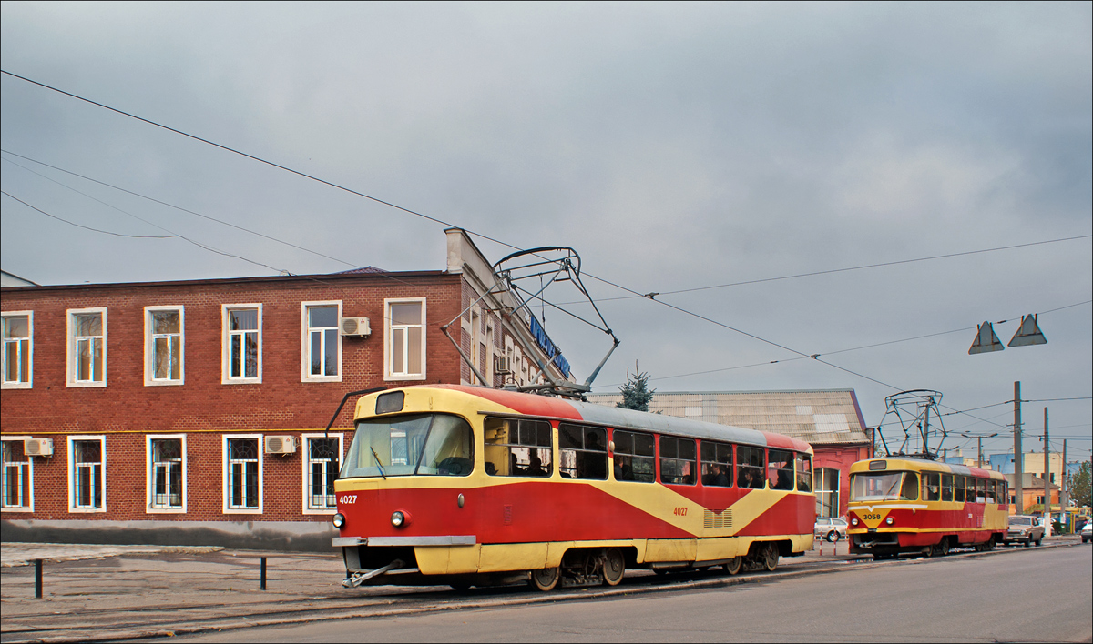 Одесса, Tatra T3SU № 4027; Одесса, Tatra T3SU (двухдверная) № 3058; Одесса — 03.11.2012 — Золотая осень в Одессе