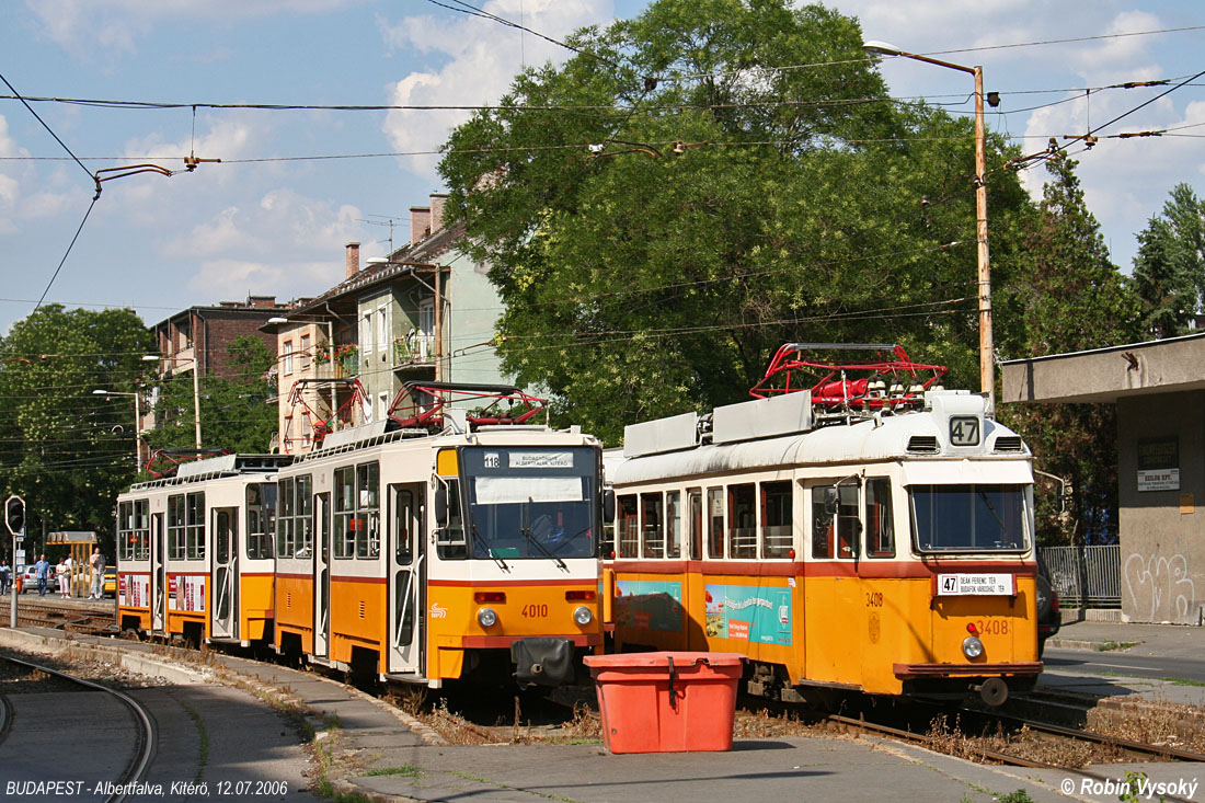 Budapest, Tatra T5C5 Nr. 4010; Budapest, Ganz UV3 Nr. 3408