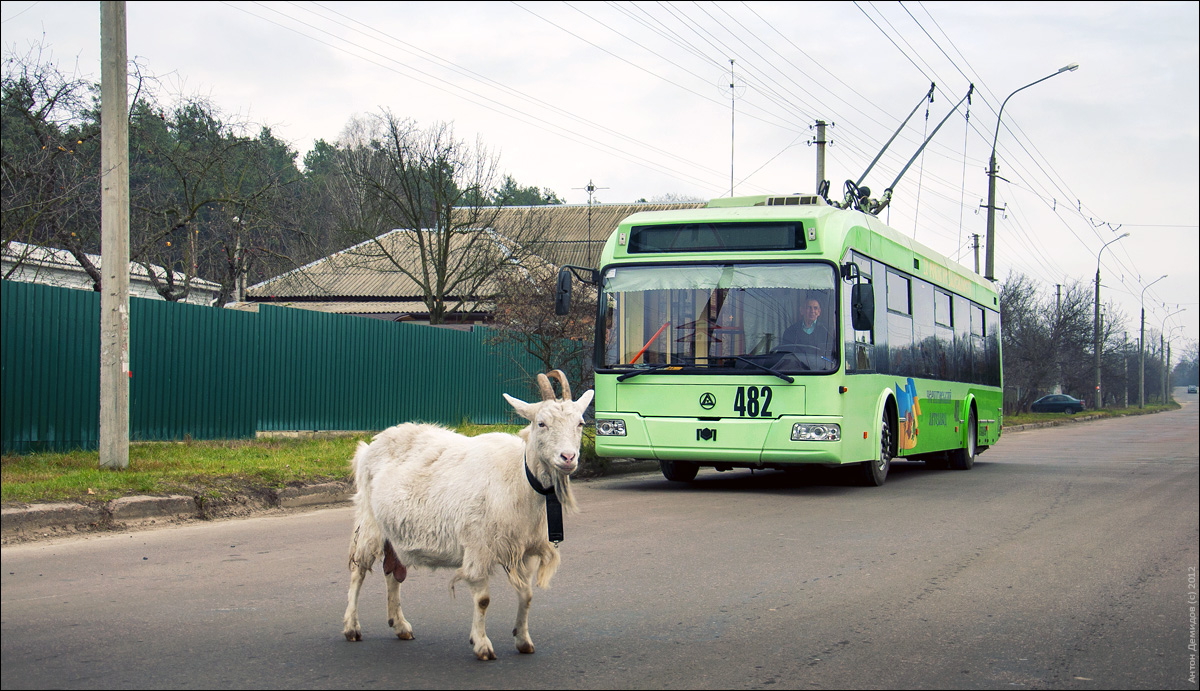 Černihivas, Etalon-BKM 321 nr. 482; Transport and animals; Černihivas — Trip 2012-11-25 on the trolleybus Etalon-BKM 321 # 482