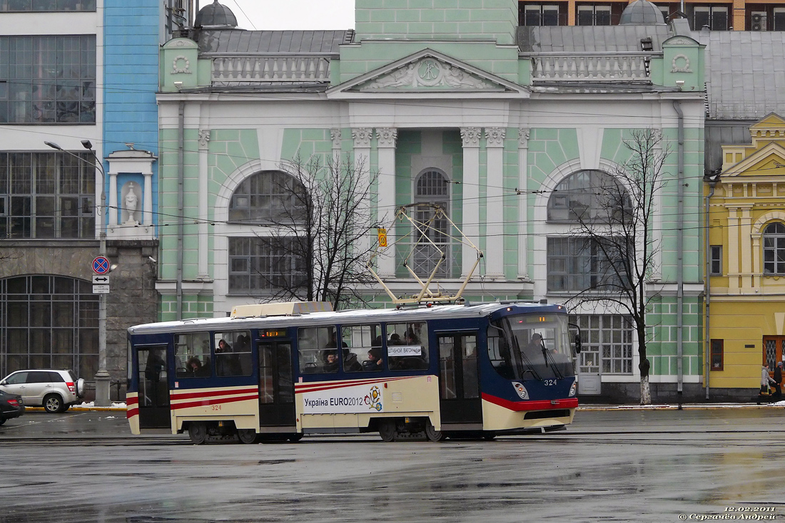 Kiev, K1 nr. 324; Kiev — Trip by the trams K1 and K1M8 12th of February, 2011