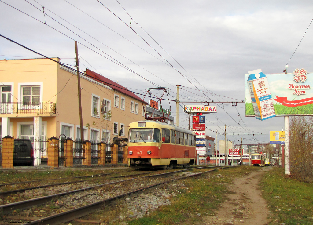Yekaterinburg, Tatra T3SU # 671