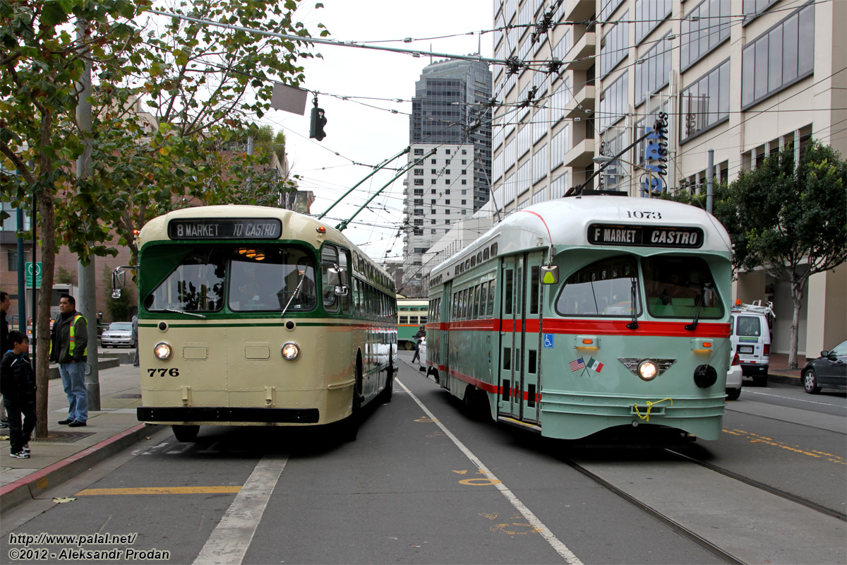 San Francisco Bay Area, PCC # 1073; San Francisco Bay Area, Marmon-Herrington TC48 # 776