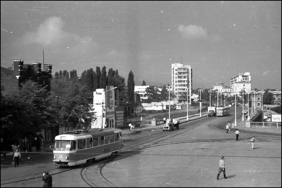 Владикавказ, Tatra T3SU (двухдверная) № 73; Владикавказ — Исторические фотографии и открытки — 2; Владикавказ — Шалдонская трамвайная линия