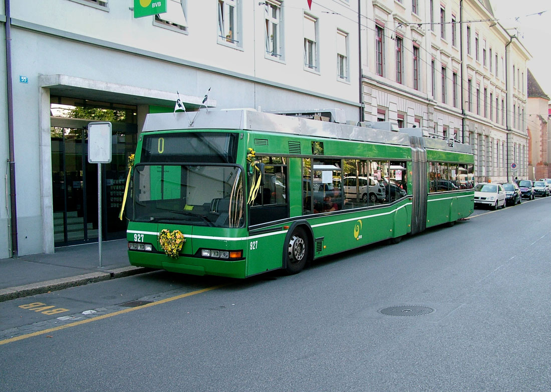 Базель, Neoplan N6020 № 927; Базель — 30.06.2008 — Последний день работы троллейбуса