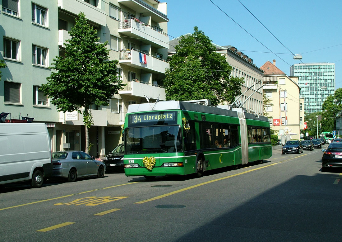 Базель, Neoplan N6020 № 926; Базель — 30.06.2008 — Последний день работы троллейбуса