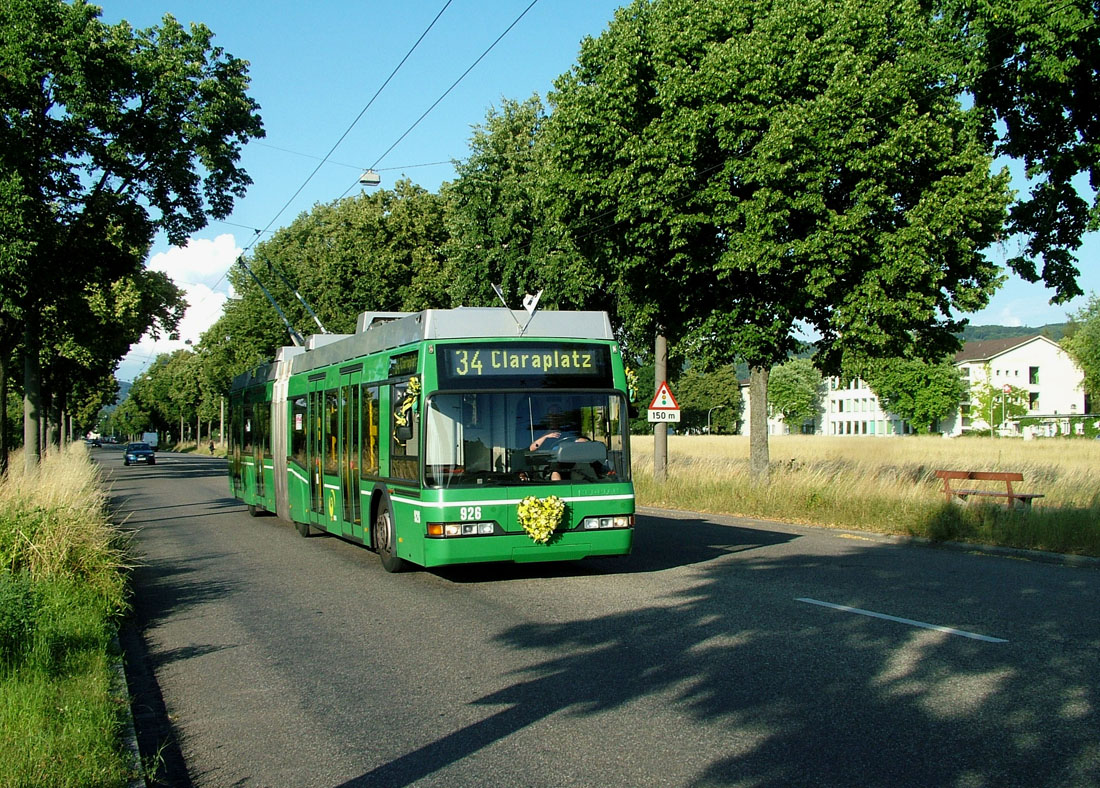 Basel, Neoplan N6020 Nr. 926; Basel — 30.06.2008 — Letzter Betriebstag von Trolleybus