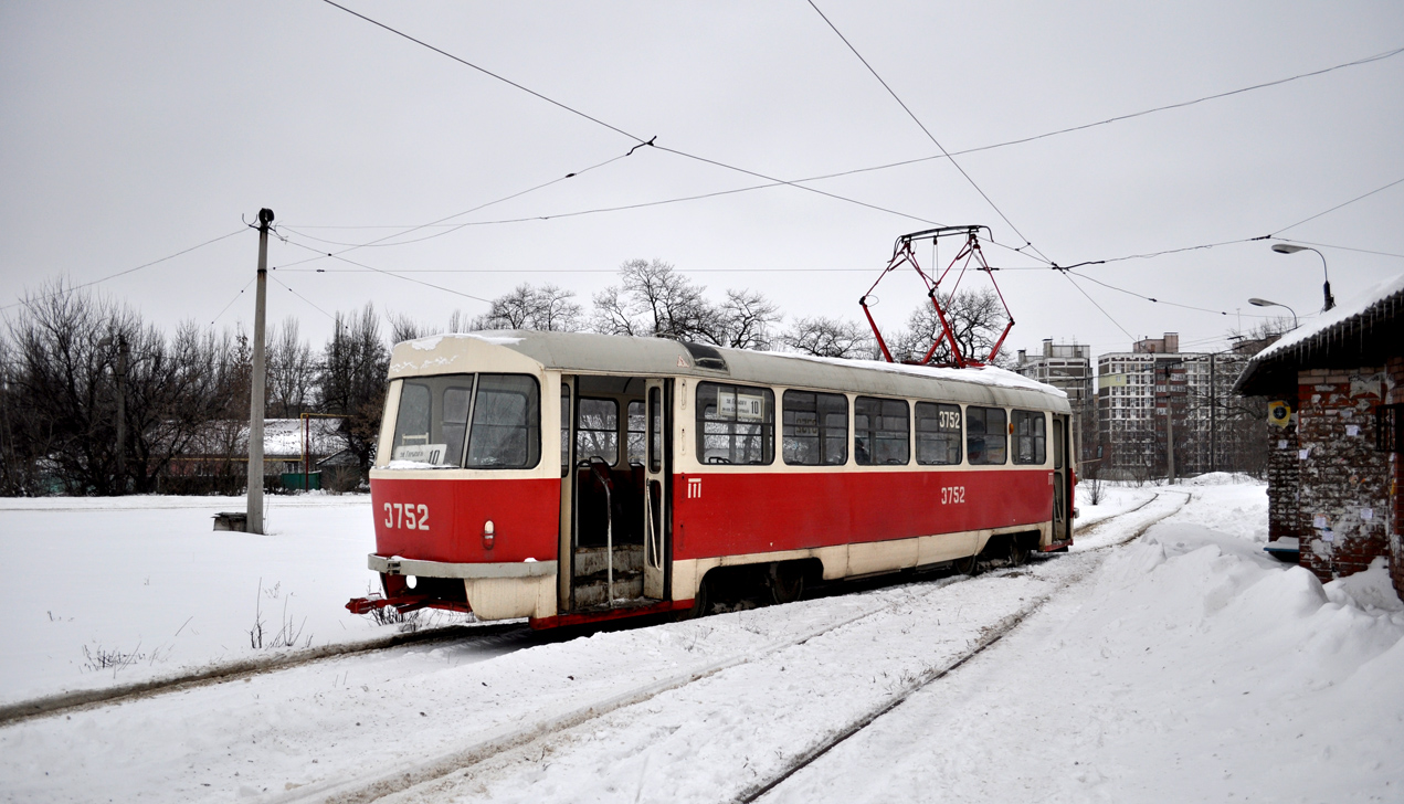 Донецк, Tatra T3SU (двухдверная) № 3752; Донецк — Снегопад-2013