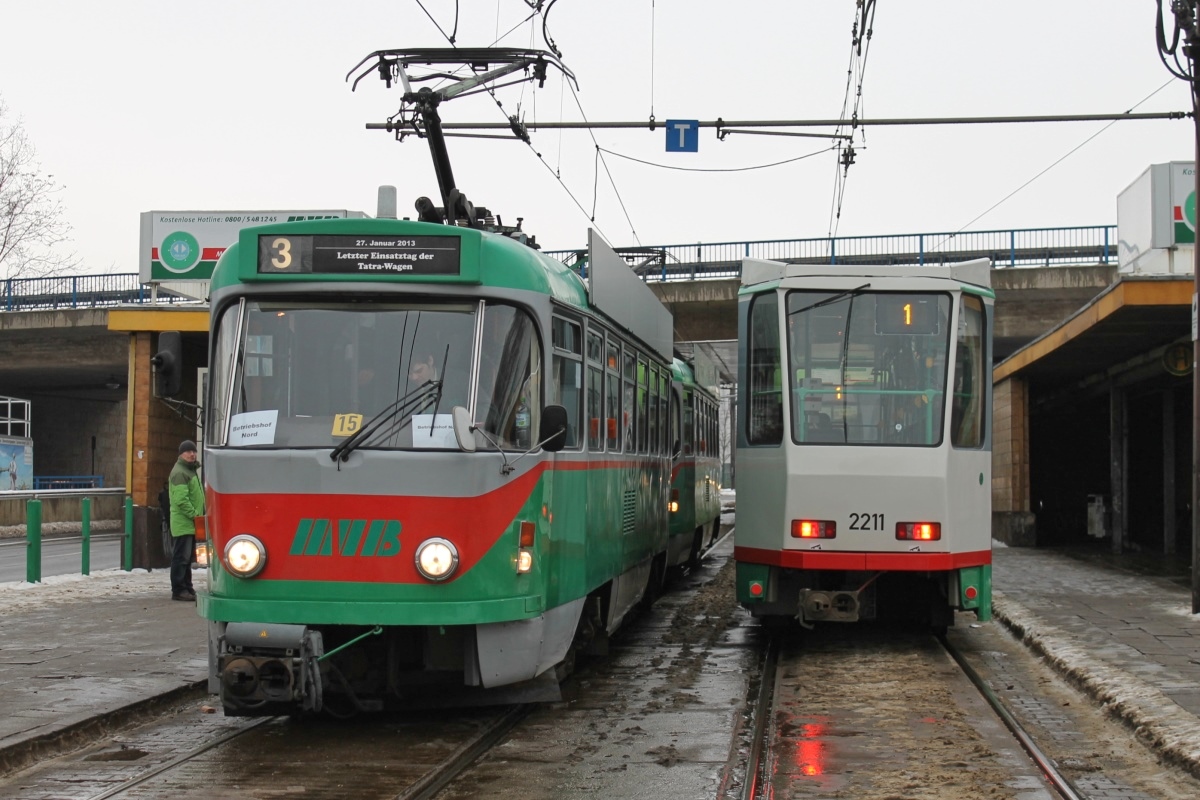 Магдебург, Tatra T4DM № 1244; Магдебург — Прощание с Татрами (27.01.2013)