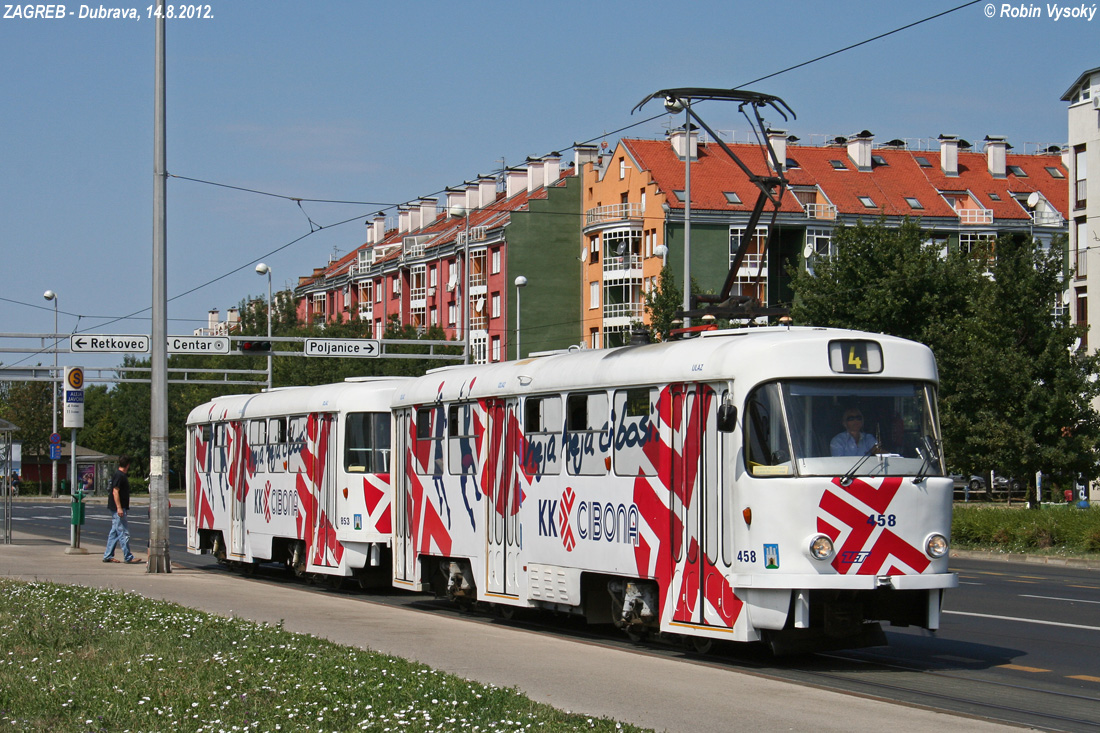 Zagreb, Tatra T4YU # 458