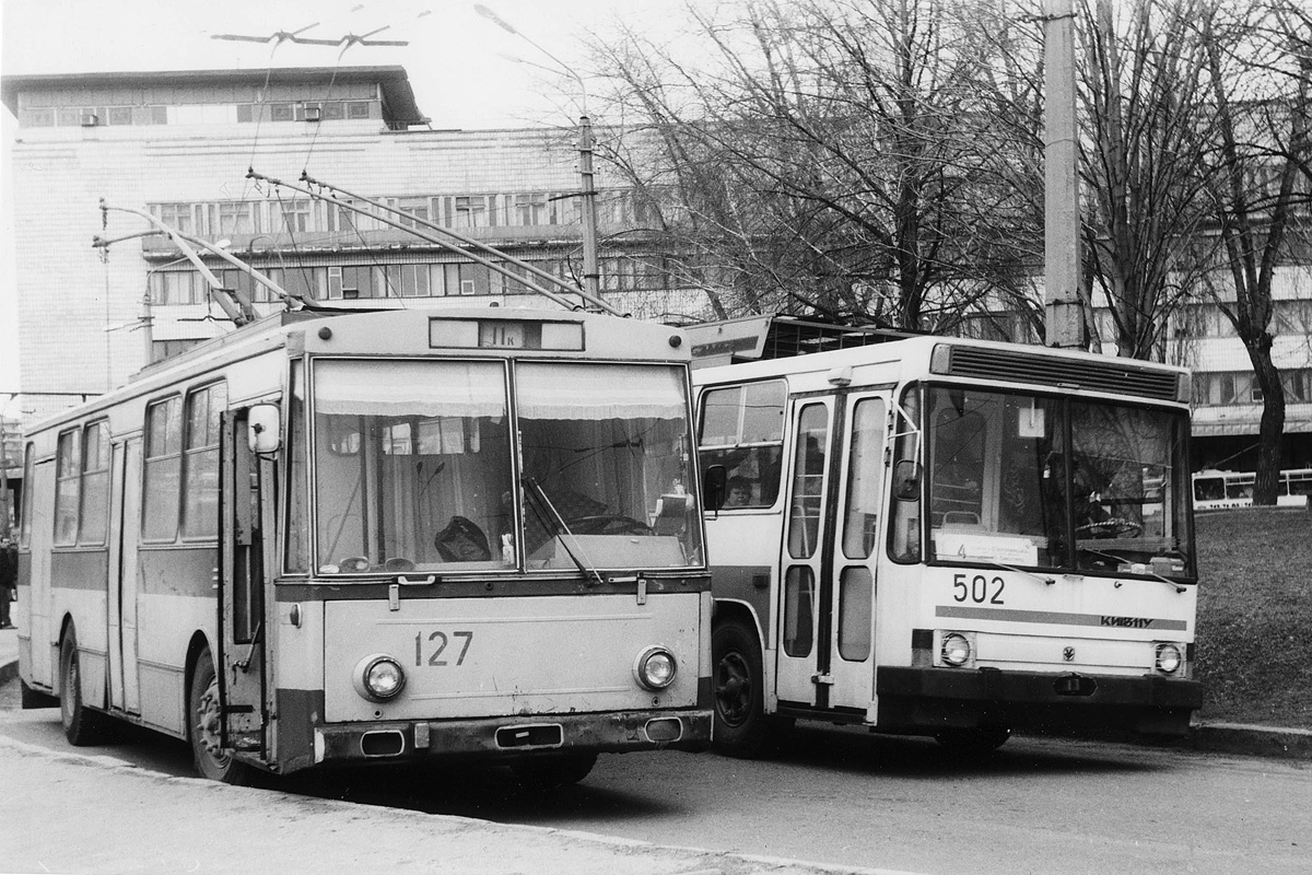 Kiev, Škoda 14Tr02 N°. 127; Kiev, Kiev-11u N°. 502; Kiev — Historical photos