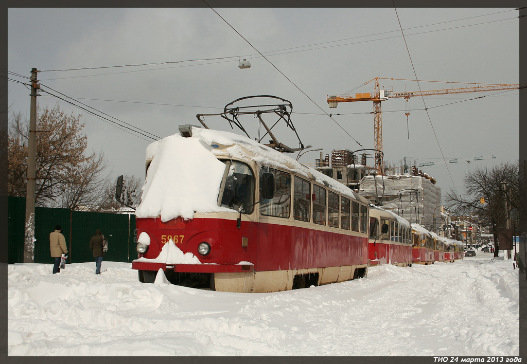 Киев, Tatra T3SU № 5967; Киев — Снегопад 22-24 марта 2013