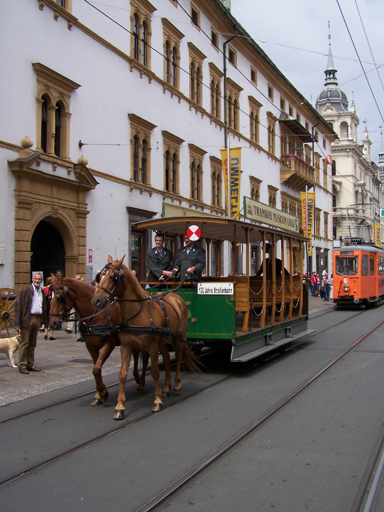 Graz, Horse car Nr 5; Graz — 130 Jahre Strassenbahn Graz