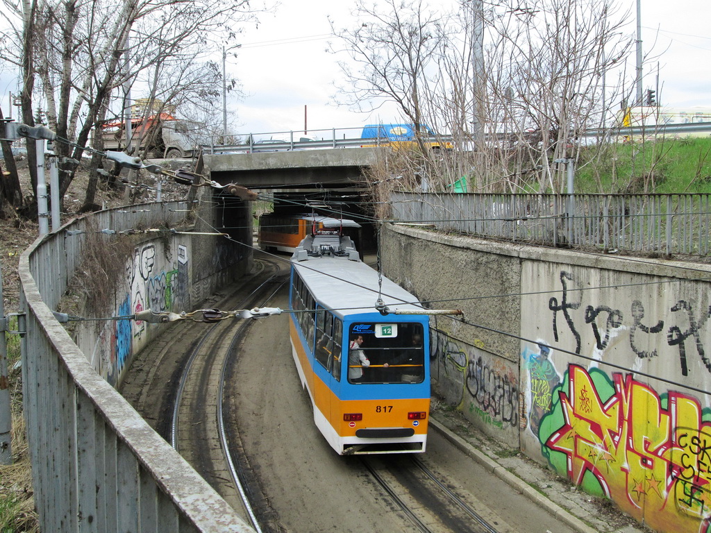 Sofia, T6M-700 F nr. 817; Sofia — Тramway rail tracks and infrastructure
