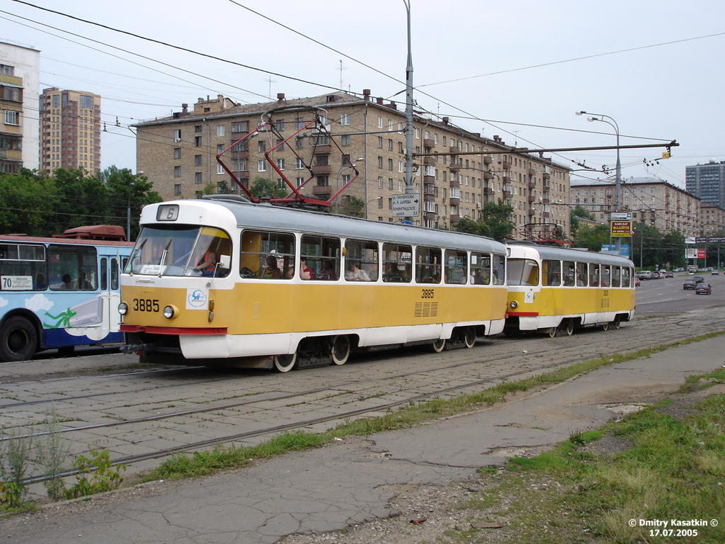 Moscow, Tatra T3SU № 3885