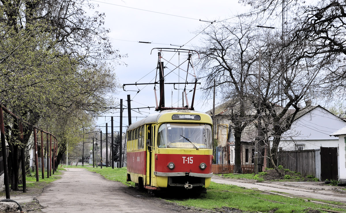 Doneck, Tatra T3SU (2-door) č. Т-15; Doneck — Tram line to Mushketovo station