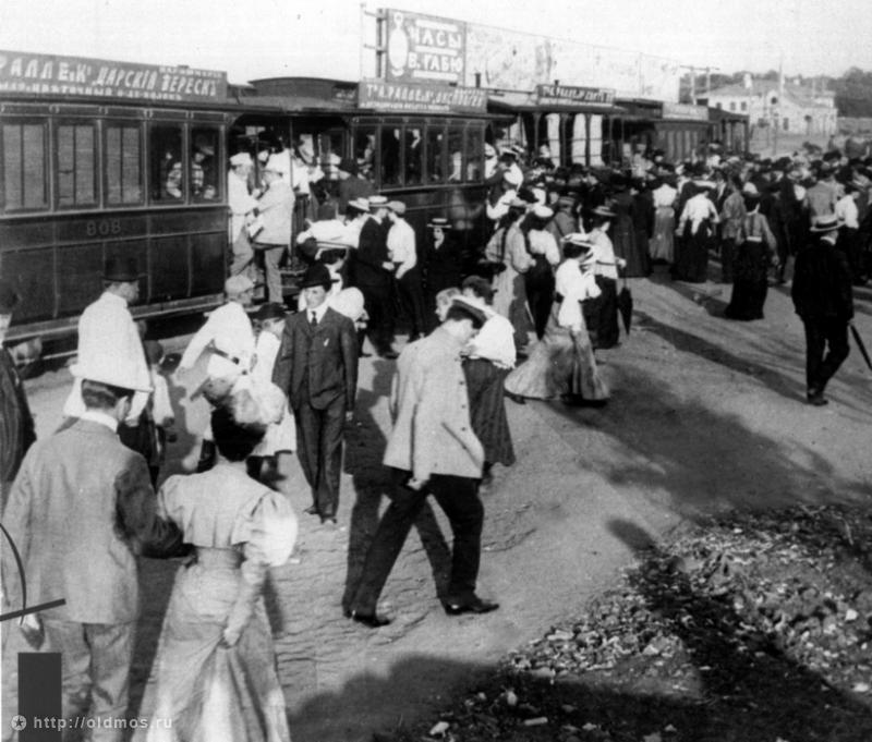 Масква, Двухосный прицепной вагон № 808; Масква — Исторические фотографии — Паровой трамвай (1886-1922)